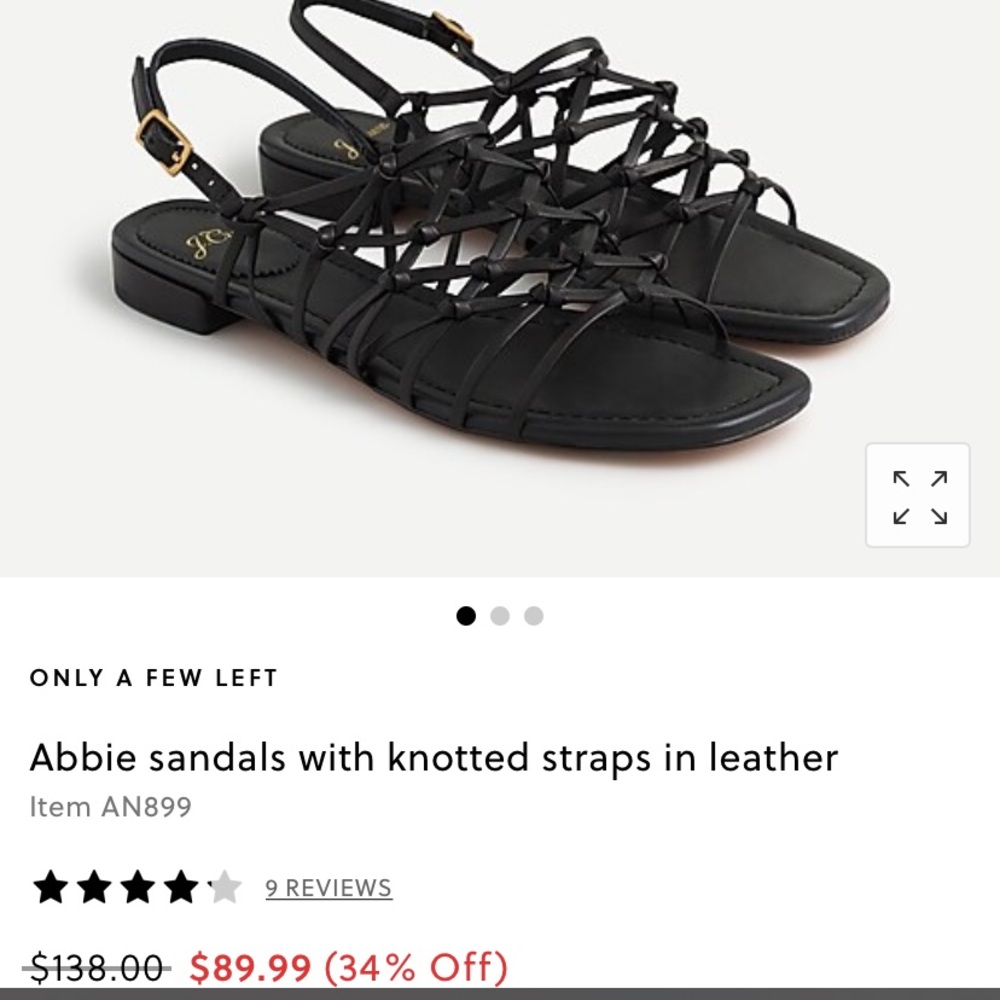 J Crew Abbie black sandals